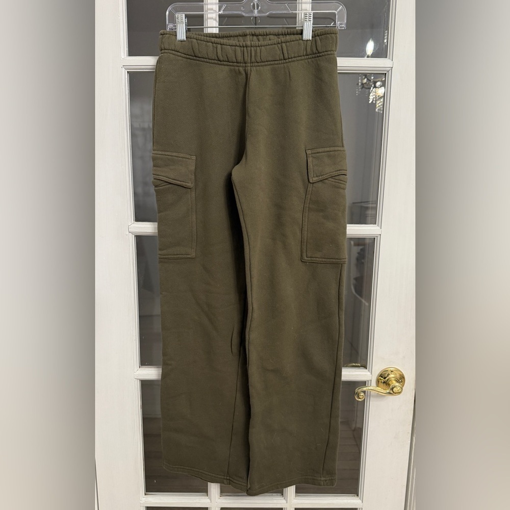 PERFECTWHITETEE Women’s Army Green Cargo Pocket Kelly Sweatpants Size S